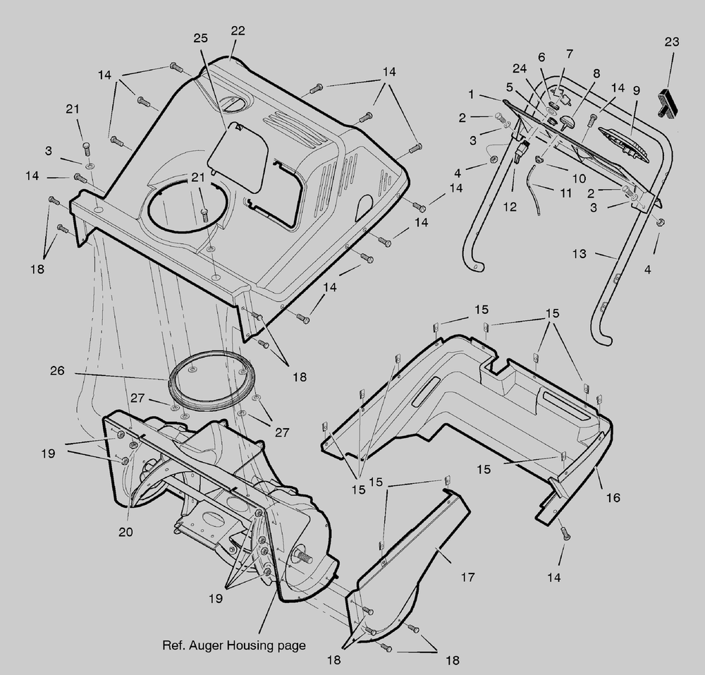 Body Covering Diagram and Parts List for 622591X85NA 2004 Briggs and Stratton Snow Blower